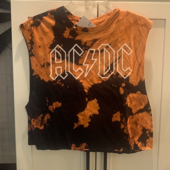 Forever 21 Tops - AC/DC muscle cropped tee